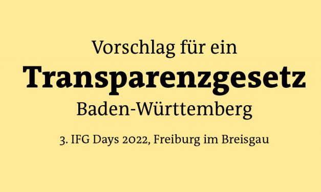 Vorschlag für ein TransparenzgesetzBW online