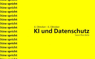 4. bis 6. Oktober: Menschendaten. Die Maschine spricht – wer verantwortet KI?