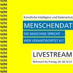 Livestream KI Themenwoche „Menschendaten. Die Maschine spricht – wer verantwortet KI?“
