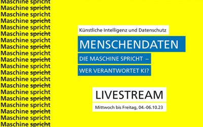 Livestream KI Themenwoche „Menschendaten. Die Maschine spricht – wer verantwortet KI?“