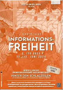 Plakat zur Filmvorführung von "Hinter den Schlagzeilen".