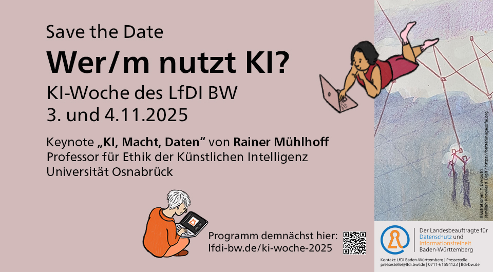 Die diesjährige KI-Woche findet am 3. und 4. November unter dem Motto „Wer/m nutzt KI?” statt. Die Keynote „KI, Macht, Daten“ spricht Rainer Mühlhoff, Professor für Ethik der Künstlichen Intelligenz an der Universität Osnabrück.