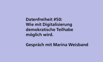 Tobias Keber im Gespräch mit Marina Weisband über demokratische Teilhabe