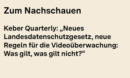 Zum Nachschauen: Neue Regeln für die Videoüberwachung: Was gilt, was gilt nicht?