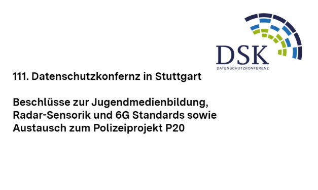 Datenschutzkonferenz: Jugendmedienbildung, Radar-Sensorik und 6G