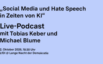 Social Media und Hate Speech in Zeiten von KI: Live-Podcast mit Michael Blume