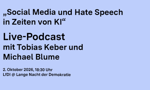 Social Media und Hate Speech in Zeiten von KI: Live-Podcast mit Michael Blume