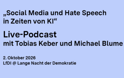 Social Media und Hate Speech in Zeiten von KI: Live-Podcast mit Michael Blume